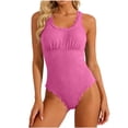 thumbnail image 1 of Womens Swimsuits Adjustable Spaghetti Straps Ruched Swimwear Retro Square Neck Modest Bathing Suits, 1 of 6