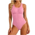 thumbnail image 1 of Womens Swimsuits Adjustable Spaghetti Straps Ruched Swimwear Retro Square Neck Modest Bathing Suits, 1 of 6