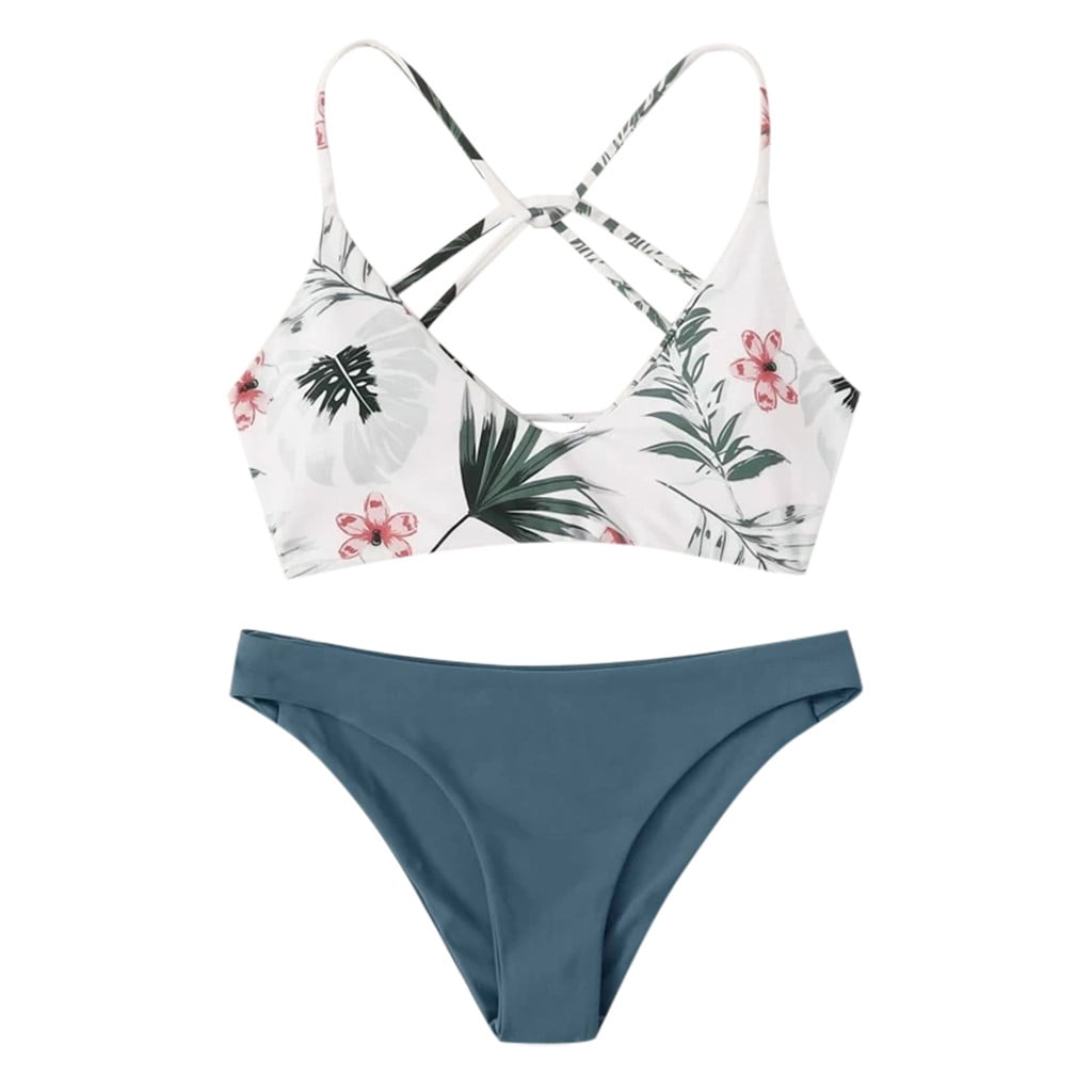 Womens Swimsuits Bathing Suits Women Floral Random Print Bikini Set ...