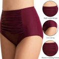 thumbnail image 1 of Womens Swimsuits High Waist Ruched Bikini Bottoms Tummy Control Swimsuit Briefs Pants Bathing Suit For Women ,Red, 1 of 9