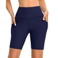 thumbnail image 1 of Womens Swimsuits High Waisted Swim Shorts High Waisted Swim Bottoms Boy Shorts Bottom Wide Elastic Bathing Suit For Women Bikini Push Up Dark Blue M, 1 of 5