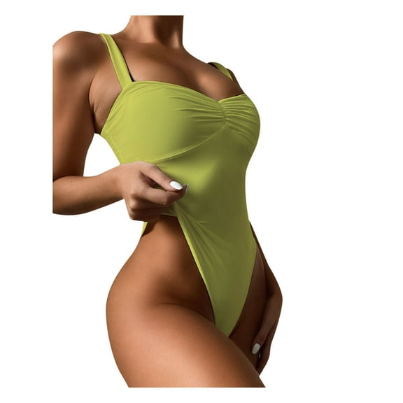 Womens Swimsuits One Piece Bikini Bathing Suit Trendy Design,Green,L