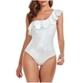 thumbnail image 1 of Womens Swimsuits Pimelu Bathing Suit for Women One Piece Bathing Suit Womens One Piece Swimsuit Beach Pool Party High Waist Swimwear Ladies Girls Fashion Ruffle Layer One Shoulder Slim Bikini, 1 of 7