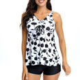 thumbnail image 1 of Womens Swimsuits Pimelu Bathing Suit for Women Tankini Swimsuits Two Piece Bathing Suit Womens Summer Fashion Floral Print Tie Front Modest Swimwear Ladies Plus Size Tank Bikini Sets, 1 of 7