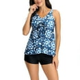thumbnail image 1 of Womens Swimsuits Pimelu Bathing Suit for Women Tankini Tankini Swimsuits for Women Fashion Floral Print Ladies Tie Front Modest Swimwear with Boyshorts Beach 2 Piece Tank Bikini Sets, 1 of 7