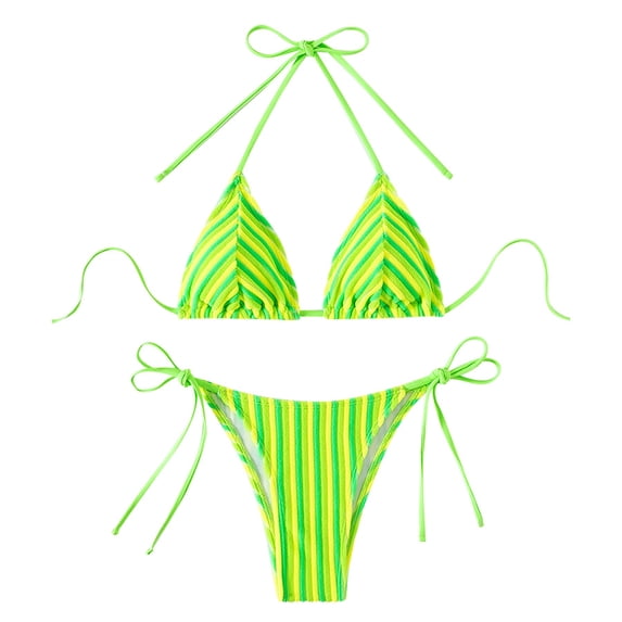 Womens Swimsuits Sling Trendy Print Summer Casual Separates Tankini Green Womens Bathing Suits S