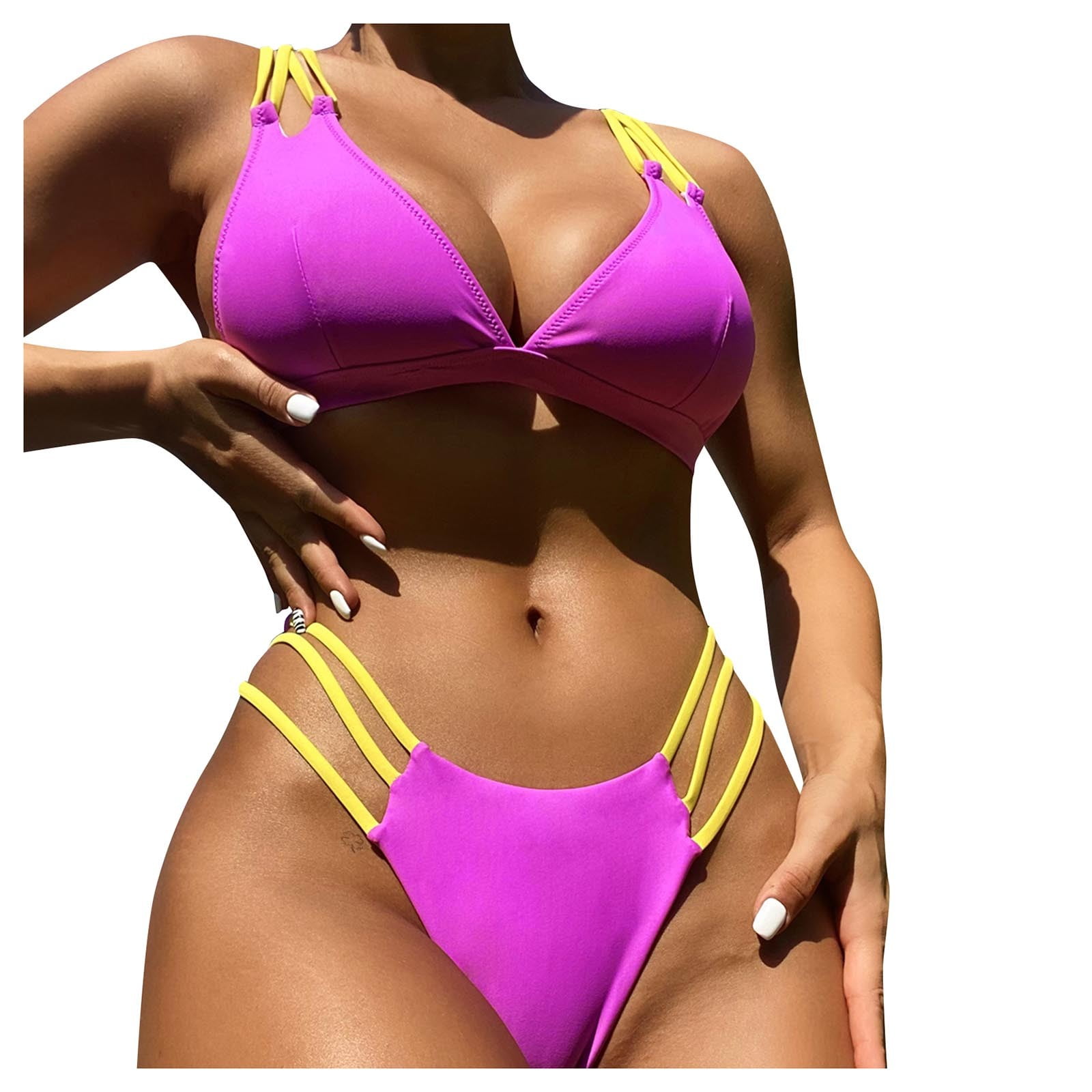 Womens Swimsuits Solid Swimwear Split Swimsuit Assorted Colors
