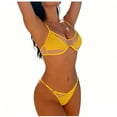 thumbnail image 1 of Womens Swimsuits Two Piece Mesh Patchwork High Cut Thong Bikini Set Bathing Suit Beach Swimming Outfits (XL, Yellow), 1 of 7