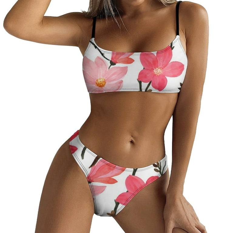 Womens Swimsuits Women High Waisted Bikini Crop Top Two Piece