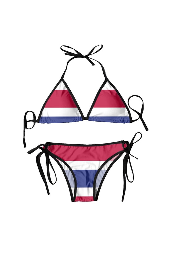 Womens Swimwear Two Piece Vacation Outfits Bikinis Sets The Republic Of Costa Rica Flag