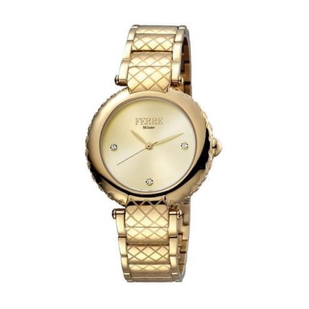 Womens Swiss Made Quartz Gold Bracelet Watch with Gold Dial