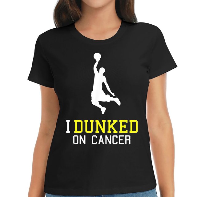 Womens T Shirt Basketball Fan Cancer Remission Celebration Boys Girls