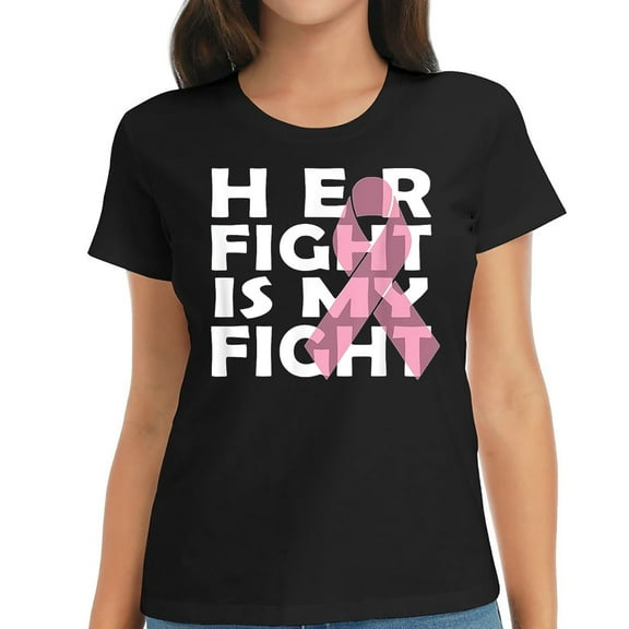 Womens T Shirt Cancer Breast Cancer Shirts Black