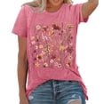 thumbnail image 1 of Womens T Shirt Flower Cute Fashion Printed Short Sleeve Dressy Casual Clothes Pink 3XL, 1 of 5