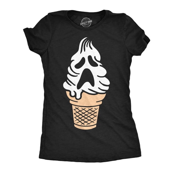 Womens T Shirt Ghost Ice Cream Cone Halloween Tee For Ladies Womens Graphic Tees