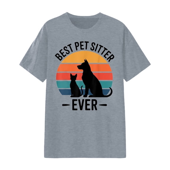 Womens T Shirt Graphic Print Short Sleeve Crew Neck Soft Womens Tank Tops,Grey,L