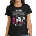 thumbnail image 1 of Womens T Shirt I Am The Storm Breast Cancer Awareness Warrior Pink Ribbon Shirts Black 2XL, 1 of 5