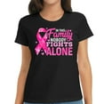 thumbnail image 1 of Womens T Shirt In This Family Nobody Fights Alone Breast Cancer Awareness Shirts Black 2XL, 1 of 5