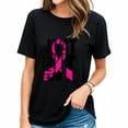 thumbnail image 1 of Womens T Shirt Just Cure It Breast Cancer Awareness Ribbon Shirts Black 2X-Large, 1 of 5
