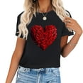 thumbnail image 1 of Womens T Shirt Red Heart Women's Vintage Graphic Tee: Perfect Funny Birthday Gift Black, 1 of 5