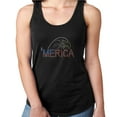 thumbnail image 1 of Womens T-Shirt Rhinestone Bling Black Tee America Bald Eagle Flag Tank Racer Back Small, 1 of 2