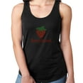 thumbnail image 1 of Womens T-Shirt Rhinestone Bling Black Tee Berry Sweet Straberry Sparkle Tank Racer Back Medium, 1 of 2