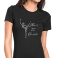 thumbnail image 1 of Womens T-Shirt Rhinestone Bling Black Tee Born Sparkle Ballerina Dancer Crew Neck Small, 1 of 2