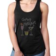 thumbnail image 1 of Womens T-Shirt Rhinestone Bling Black Tee Cocktail Glass Group Therapy Tank Racer Back Medium, 1 of 2