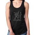 thumbnail image 1 of Womens T-Shirt Rhinestone Bling Black Tee Cool Cat White Crystal Tank Racer Back XX-Large, 1 of 2
