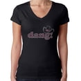 thumbnail image 1 of Womens T-Shirt Rhinestone Bling Black Tee Dang Cowgirl Hat South V-Neck X-Large, 1 of 2