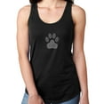 thumbnail image 1 of Womens T-Shirt Rhinestone Bling Black Tee Dog Paw Crystal White Clear Tank Racer Back Large, 1 of 2