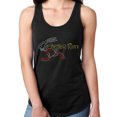 thumbnail image 1 of Womens T-Shirt Rhinestone Bling Black Tee Easter Run Bunny Ice Skating Tank Racer Back Large, 1 of 2