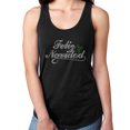 thumbnail image 1 of Womens T-Shirt Rhinestone Bling Black Tee Feliz Navidad Christmas Tank Racer Back Large, 1 of 2
