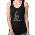 thumbnail image 1 of Womens T-Shirt Rhinestone Bling Black Tee Flying Dragon White Sparkle Tank Racer Back Small, 1 of 2