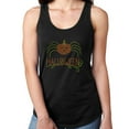 thumbnail image 1 of Womens T-Shirt Rhinestone Bling Black Tee Halloween Pumpkin Spider Tank Racer Back Large, 1 of 2
