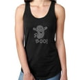 thumbnail image 1 of Womens T-Shirt Rhinestone Bling Black Tee Halloween White Boo Ghost Tank Racer Back Medium, 1 of 1