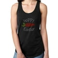 thumbnail image 1 of Womens T-Shirt Rhinestone Bling Black Tee Happy Easter Carrot Bunny Tank Racer Back Small, 1 of 2