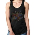 thumbnail image 1 of Womens T-Shirt Rhinestone Bling Black Tee Happy New Year Fireworks Tank Racer Back Large, 1 of 2