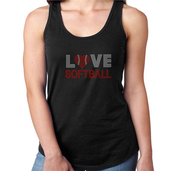 Womens T-Shirt Rhinestone Bling Black Tee Happy New Year Stars Sparkle Tank Racer Back X-Large