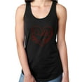 thumbnail image 1 of Womens T-Shirt Rhinestone Bling Black Tee Happy Valentines Day Heart Red Tank Racer Back XX-Large, 1 of 2