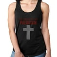 thumbnail image 1 of Womens T-Shirt Rhinestone Bling Black Tee He Came to my Rescue Jesus God Tank Racer Back X-Large, 1 of 2