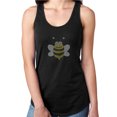 thumbnail image 1 of Womens T-Shirt Rhinestone Bling Black Tee HoneyBee Sparkle  Tank Racer Back Small, 1 of 2