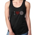 thumbnail image 1 of Womens T-Shirt Rhinestone Bling Black Tee I Love Baseball Red Heart Tank Racer Back Large, 1 of 2