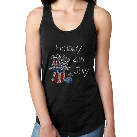 Womens T-Shirt Rhinestone Bling Black Tee Jesus Saves Sparkle White Tank Racer Back Small