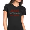 thumbnail image 1 of Womens T-Shirt Rhinestone Bling Black Tee Jesus Will forever be My Hero Crew Neck Small, 1 of 2