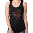 thumbnail image 1 of Womens T-Shirt Rhinestone Bling Black Tee Love Heart Cupid Stops Here Tank Racer Back XX-Large, 1 of 2