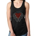 thumbnail image 1 of Womens T-Shirt Rhinestone Bling Black Tee Love Heart Wings Halo Angel Tank Racer Back XX-Large, 1 of 2