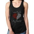 thumbnail image 1 of Womens T-Shirt Rhinestone Bling Black Tee Love Rocks My World Heart Tank Racer Back XX-Large, 1 of 2