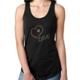thumbnail image 1 of Womens T-Shirt Rhinestone Bling Black Tee Love Valentines Heart Sparkle Tank Racer Back X-Large, 1 of 2