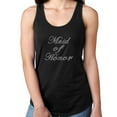 thumbnail image 1 of Womens T-Shirt Rhinestone Bling Black Tee Maid of Honor Tank Racer Back Small, 1 of 2